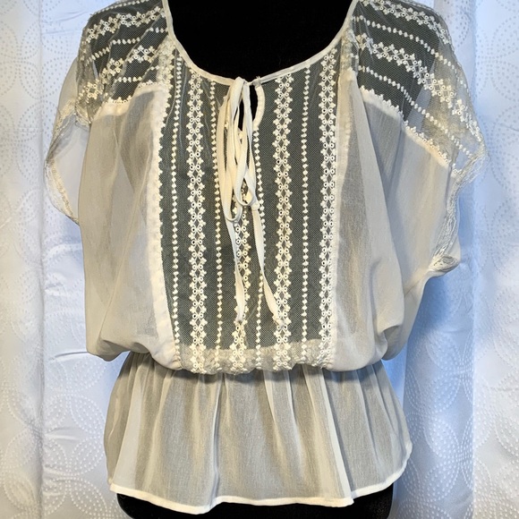 Flying Tomato Tops - Flying Tomato Lace Blouse Sz Large